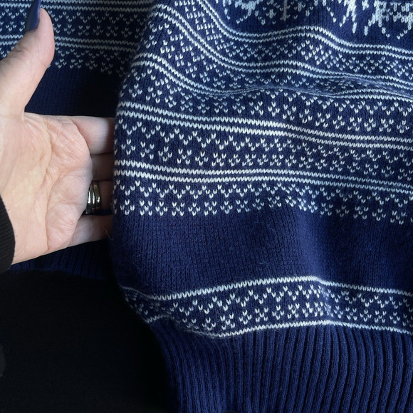 Vintage Masterpiece Apparel Cardigan Sweater Mens Large Blue Fair Isle Winter - Picture 4 of 11